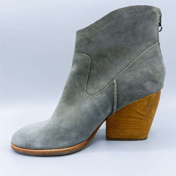 Kork Ease Lapra Western Booties Size 9 Gray Suede Leather Wedge Heel Ankle Zip‎ - Picture 6 of 11